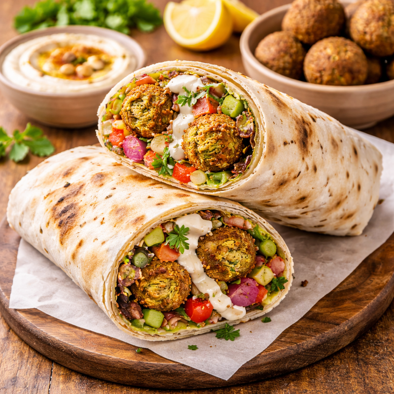 Falafel Saj Wrap