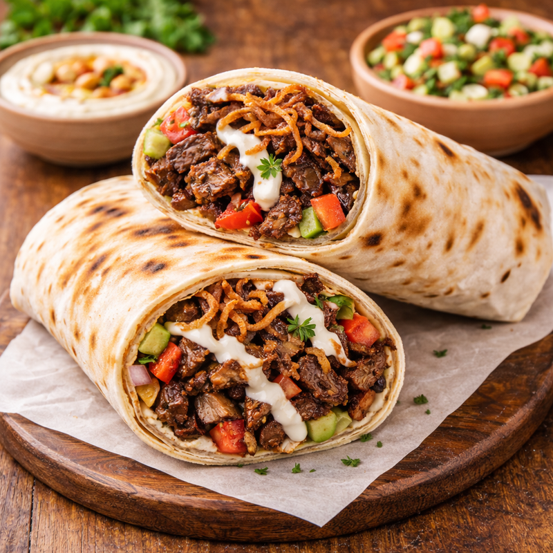 Beef Saj / Pitta Wrap