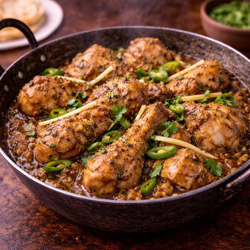 Black Pepper Chicken Karahi